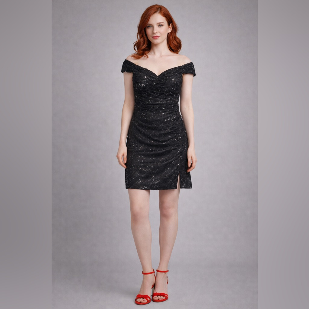 Fashion Off The Shoulder Ruched Mini Sequins Homecoming Dresses Size 2